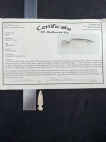 Keota with ken Partain COA from Oklahoma/Arkansas Area Indian Artifact Arrowhead