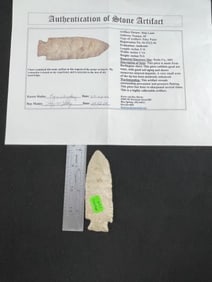 Etley with Roy Motley COA from Pettis County, Missouri Indian Artifact Arrowhead