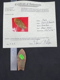 Clovis with Thomas Matthews COA from Clark County, Kentucky Indian Artifact Arrowhead