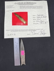 Cumberland with Thomas Matthews COA from Sutton County, Texas Indian Artifact Arrowhead