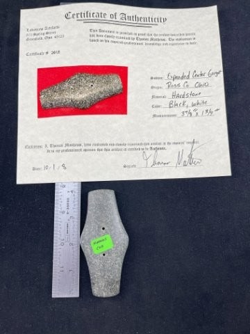 Expanded Center Gorget with Thomas Matthews COA from Ross County, Ohio Indian Artifact Arrowhead (1 of 5)