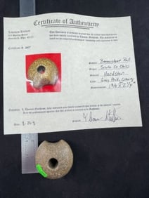 Bannerstone Ball with Thomas Matthews COA from Scioto County, Ohio Indian Artifact Arrowhead