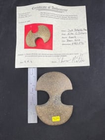 Double Bitted Axe Bannerstone with Thomas Matthews COA from Fulton County, Illinois Indian Artifact