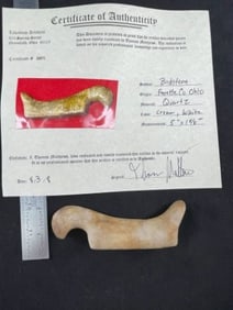 Birdstone with Thomas Matthews COA from Fayette County, Ohio Indian Artifact Arrowhead