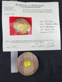 Discoidal with Thomas Matthews COA from Fayette County, Illinois Indian Artifact Arrowhead