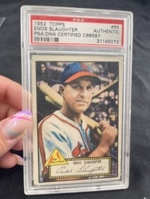 1952 Topps Enos Slaughter Hand Signed Authentic Autograph on back Baseball Card