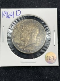 1964 D Kennedy Half Dollar Silver Coin