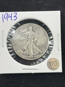 1943 Walking Liberty Half Dollar Silver Coin