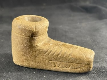 Pottery Pipe Indian Artifact Arrowhead