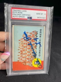 Pete Rose Hand Signed Authentic Autograph Baseball Card
