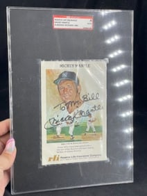 Mickey Mantle Reserve Life Insurance Company Hand Signed Authentic Autograph Card