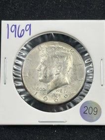 1969 Kennedy Half Dollar Silver Coin