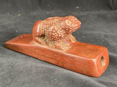 Frog Effigy Stone Pipe Indian Artifact Arrowhead