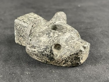 Wolf Effigy Stone Pipe Indian Artifact Arrowhead