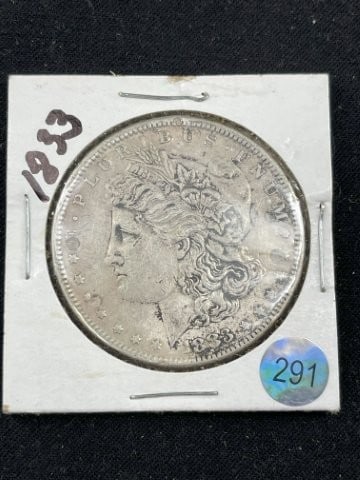 1883 Morgan Silver Dollar Coin: KEY WORDS: INDIAN ARTIFACT ARTIFACTS ARROWHEAD ARROWHEADS NATIVE AMERICAN MISSISSIPPIAN QUAPAW CADDO POTTERY COINS MORGAN DOLLAR PEACE DOLLAR SILVER COINS Arkansas. Now taking in consignments for pre-