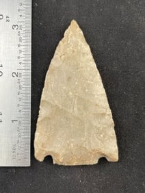 San Saba Tang Knife - Light grey and brown speckled flint. Kimble Co. Ex-Conners