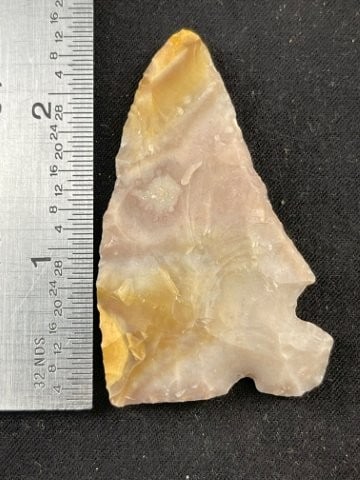Corner Tang Knife - Small but pretty lavender and gold Pedernales River chert Gillespie Co. Ex-: KEY WORDS: INDIAN ARTIFACT ARTIFACTS ARROWHEAD ARROWHEADS NATIVE AMERICAN MISSISSIPPIAN QUAPAW CADDO POTTERY COINS MORGAN DOLLAR PEACE DOLLAR SILVER COINS Arkansas. Now taking in consignments for pre-