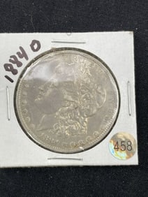 1884 O Morgan Silver Dollar Coin