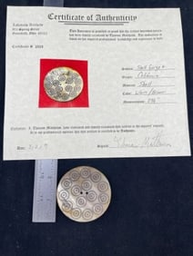 Shell Gorget with Thomas Matthews COA from California Indian Artifact Arrowhead