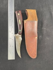 Old Timer Knife with Leather Scabbard