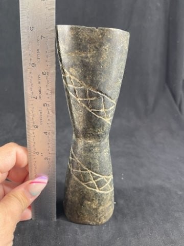 Snake Effigy Stone Tube Pipe Indian Artifact Arrowhead (1 of 4)