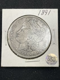 1891 Morgan Silver Dollar Coin