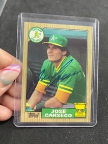 Jose Canseco Hand Signed Authentic Autograph Baseball Card
