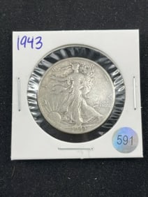 1943 Walking Liberty Half Dollar Silver Coin