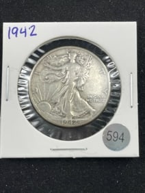 1942 Walking Liberty Half Dollar Silver Coin