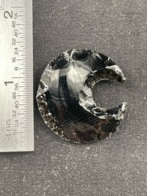 1 & 1/4" Obsidian Crescent Indian Artifact Arrowhead