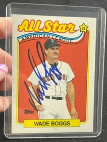 Wade Boggs Hand Signed Authentic Autograph Baseball Card