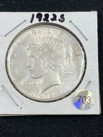 1922 S Peace Silver Dollar Coin