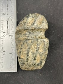 Miniature Fluted Grooved Axe Indian Artifact Arrowhead