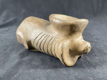 Effigy Pottery Pipe Indian Artifact Arrowhead