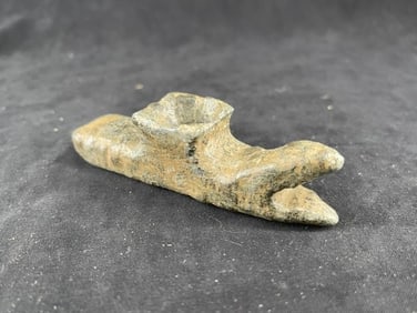Stone Snake Effigy Pipe Indian Artifact Arrowhead
