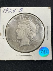1924 S Peace Silver Dollar Coin