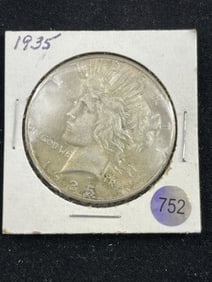 1935 Peace Silver Dollar Coin