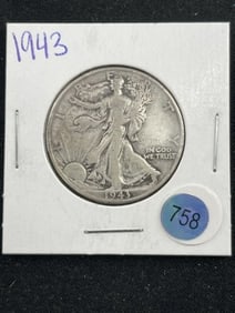 1943 Walking Liberty Half Dollar Silver Coin