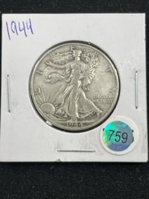 1944 Walking Liberty Half Dollar Silver Coin