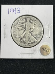 1943 Walking Liberty Half Dollar Silver Coin