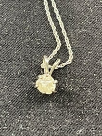 925 Sterling Silver Necklace with Nice Little Diamond