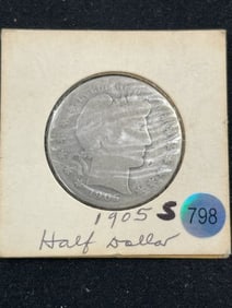1905 S Barber Half Dollar Coin