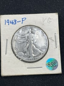 1943 Walking Liberty Half Dollar Silver Coin