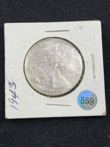 1943 Walking Liberty Half Dollar Silver Coin (1 of 2)