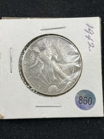 1942 Walking Liberty Half Dollar Silver Coin