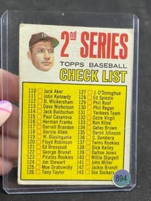 2nd Series Topps Baseball Check List
