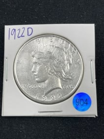1922 D Peace Silver Dollar Coin