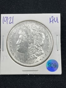 1921 AU Morgan Silver Dollar Coin