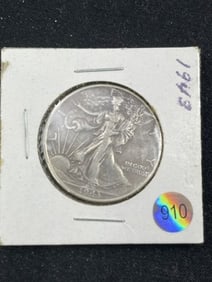 1943 Walking Liberty Half Dollar Silver Coin