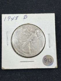 1945 Walking Liberty Half Dollar Silver Coin